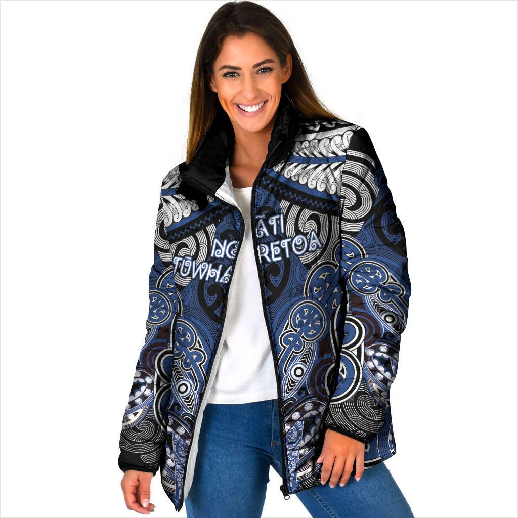 Aotearoa Iwi Ngati Tuwharetoa Personalised Padded Jacket Maori Kowhaiwhai Pattern