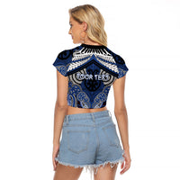 Aotearoa Iwi Ngati Tuwharetoa Personalised Raglan Cropped T Shirt Maori Kowhaiwhai Pattern