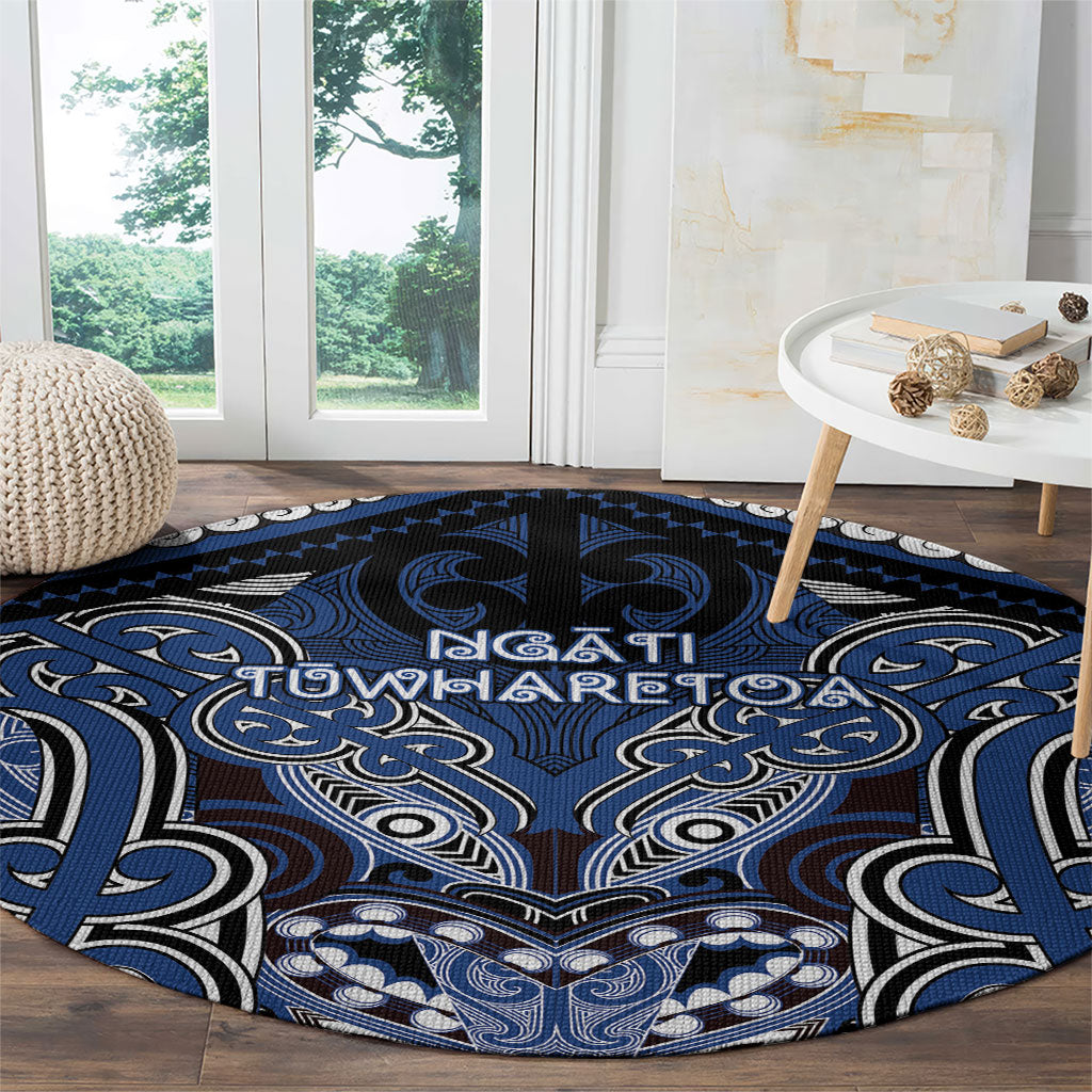Aotearoa Iwi Ngati Tuwharetoa Round Carpet Maori Kowhaiwhai Pattern