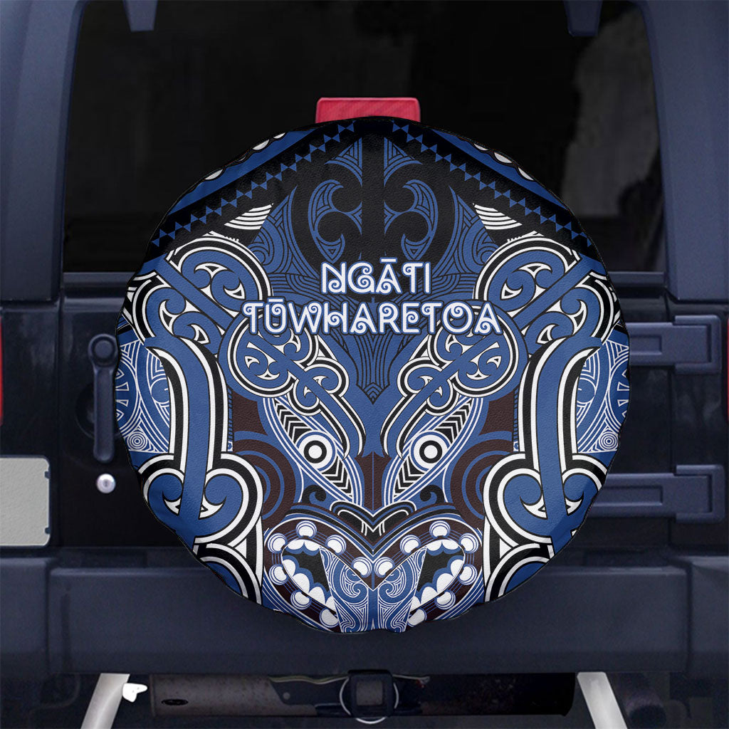 Aotearoa Iwi Ngati Tuwharetoa Spare Tire Cover Maori Kowhaiwhai Pattern LT19 No hole Blue - Polynesian Pride