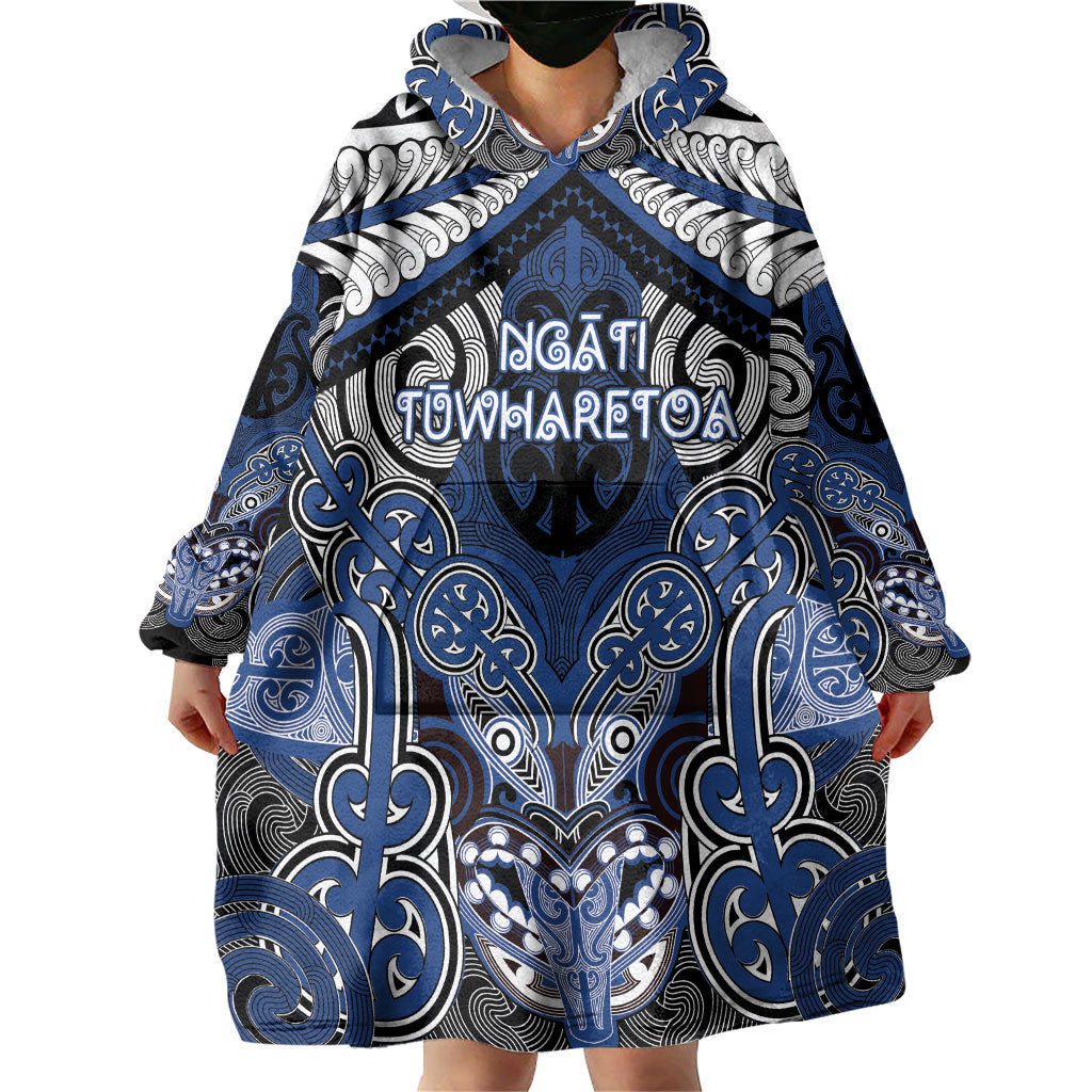 Aotearoa Iwi Ngati Tuwharetoa Personalised Wearable Blanket Hoodie Maori Kowhaiwhai Pattern