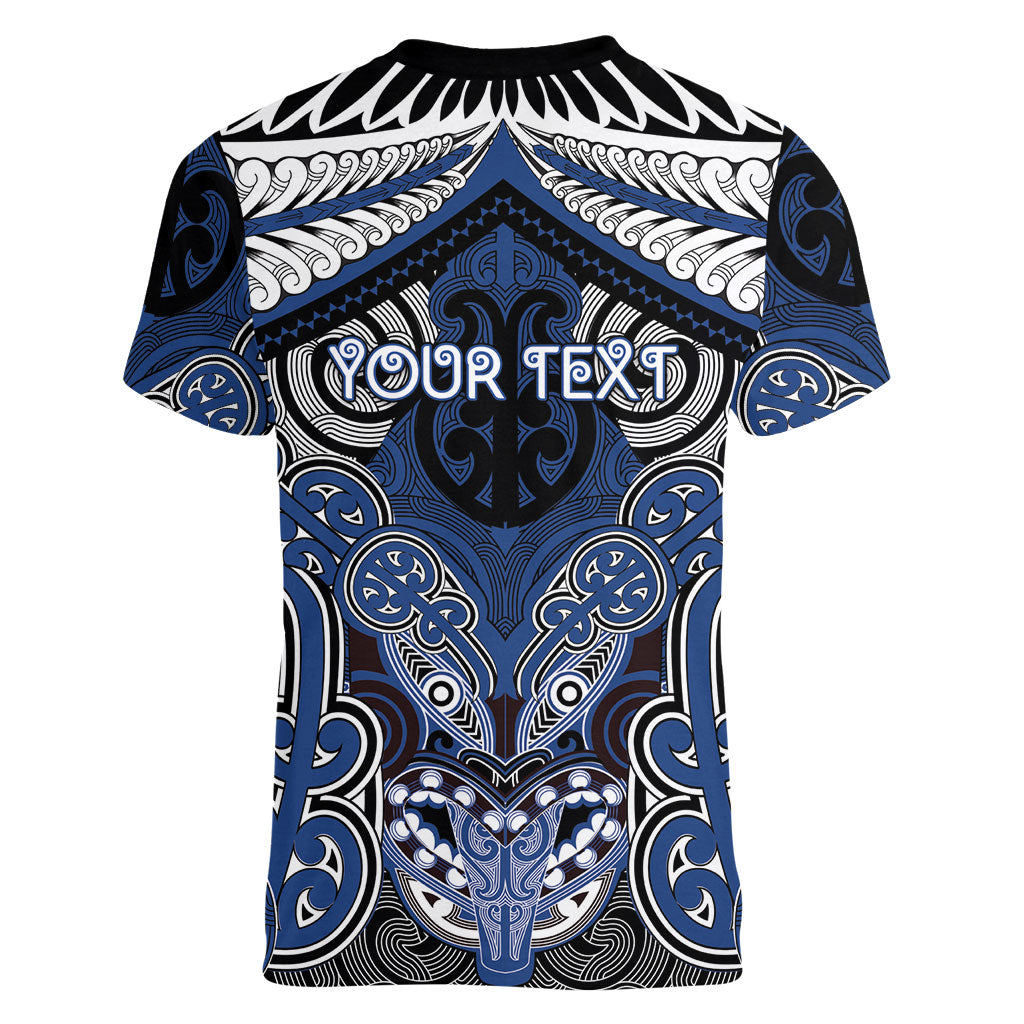 Aotearoa Iwi Ngati Tuwharetoa Personalised Women V-Neck T-Shirt Maori Kowhaiwhai Pattern