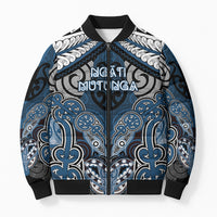 Aotearoa Iwi Ngati Mutunga Personalised Bomber Puffer Jacket Maori Kowhaiwhai Pattern