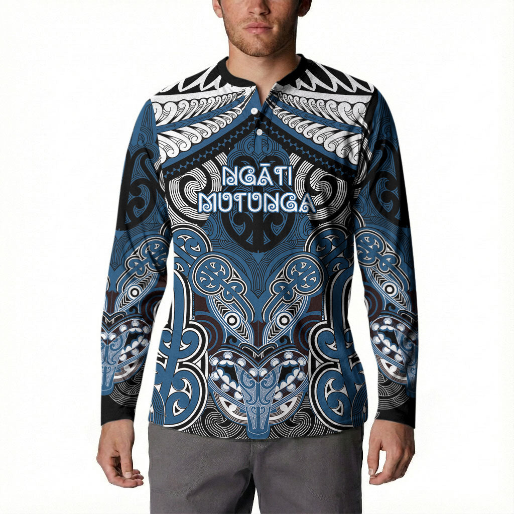 Aotearoa Iwi Ngati Mutunga Personalised Button Sweatshirt Maori Kowhaiwhai Pattern