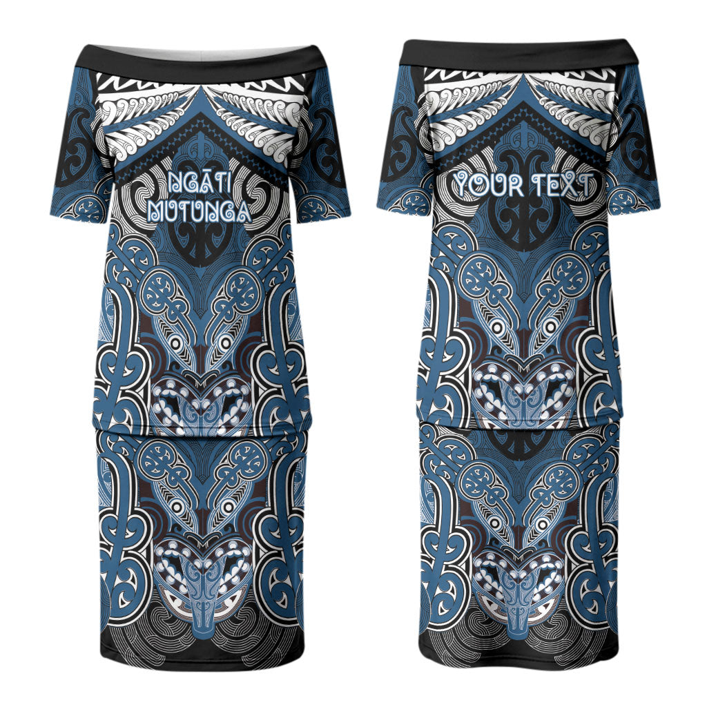Aotearoa Iwi Ngati Mutunga Personalised Couples Matching Puletasi and Hawaiian Shirt Maori Kowhaiwhai Pattern