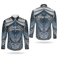 Aotearoa Iwi Ngati Mutunga Personalised Couples Matching Tank Maxi Dress and Long Sleeve Button Shirt Maori Kowhaiwhai Pattern