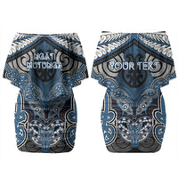 Aotearoa Iwi Ngati Mutunga Personalised Family Matching Off Shoulder Short Dress and Hawaiian Shirt Maori Kowhaiwhai Pattern