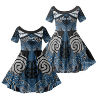 Aotearoa Iwi Ngati Mutunga Personalised Family Matching Summer Maxi Dress and Hawaiian Shirt Maori Kowhaiwhai Pattern