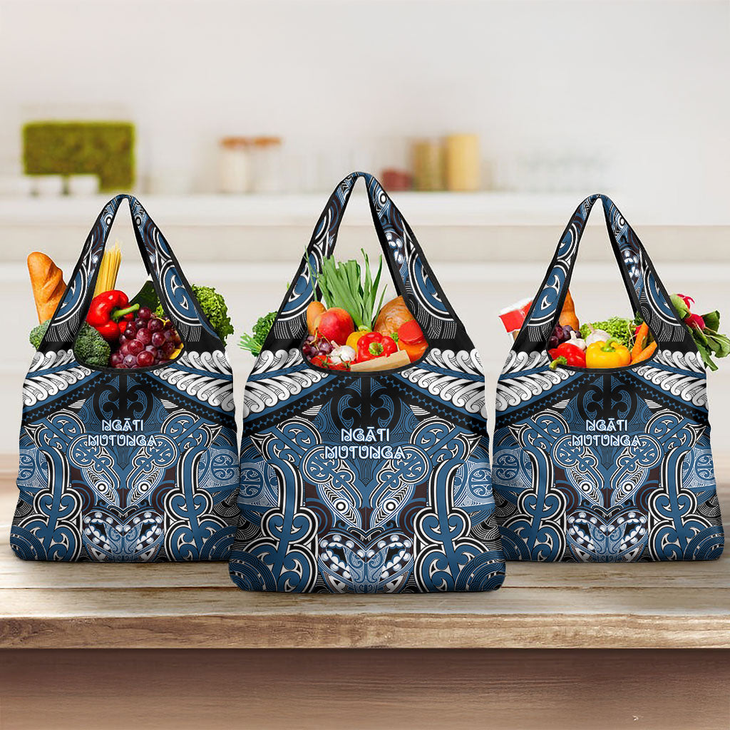 Aotearoa Iwi Ngati Mutunga Grocery Bag Maori Kowhaiwhai Pattern
