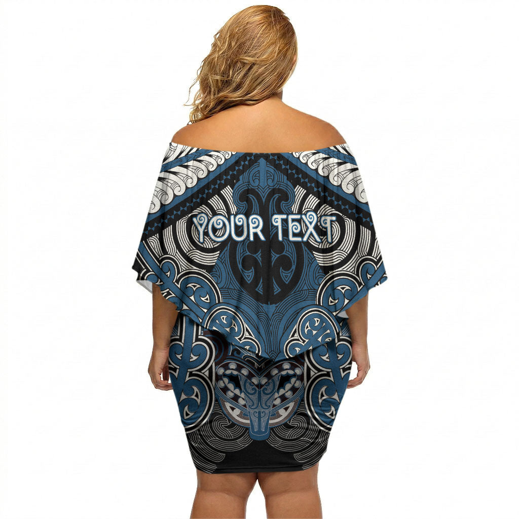 Aotearoa Iwi Ngati Mutunga Personalised Off Shoulder Short Dress Maori Kowhaiwhai Pattern