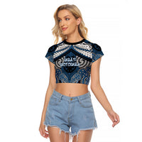 Aotearoa Iwi Ngati Mutunga Personalised Raglan Cropped T Shirt Maori Kowhaiwhai Pattern