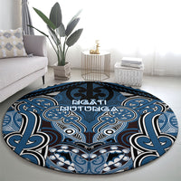 Aotearoa Iwi Ngati Mutunga Round Carpet Maori Kowhaiwhai Pattern