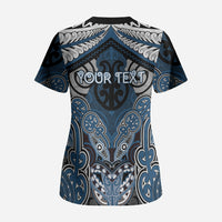 Aotearoa Iwi Ngati Mutunga Personalised Scrub Top Maori Kowhaiwhai Pattern