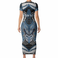 Aotearoa Iwi Ngati Mutunga Personalised Short Sleeve Bodycon Dress Maori Kowhaiwhai Pattern