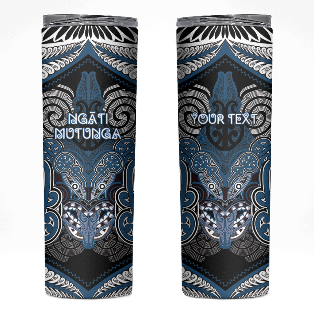 Aotearoa Iwi Ngati Mutunga Personalised Skinny Tumbler Maori Kowhaiwhai Pattern