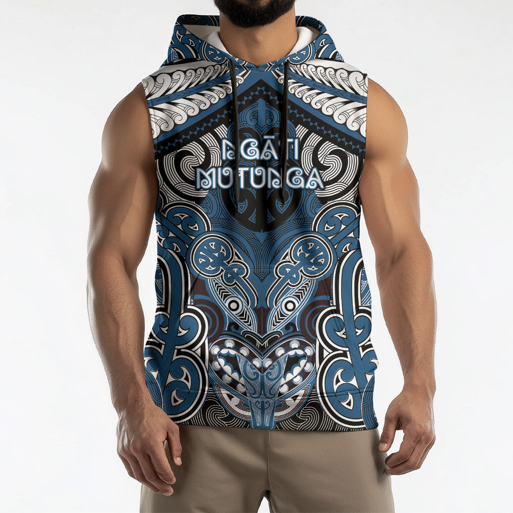 Aotearoa Iwi Ngati Mutunga Personalised Sleeveless Hoodie Maori Kowhaiwhai Pattern