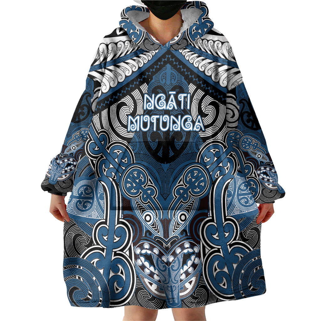 Aotearoa Iwi Ngati Mutunga Personalised Wearable Blanket Hoodie Maori Kowhaiwhai Pattern