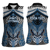 Aotearoa Iwi Ngati Mutunga Personalised Women Sleeveless Polo Shirt Maori Kowhaiwhai Pattern