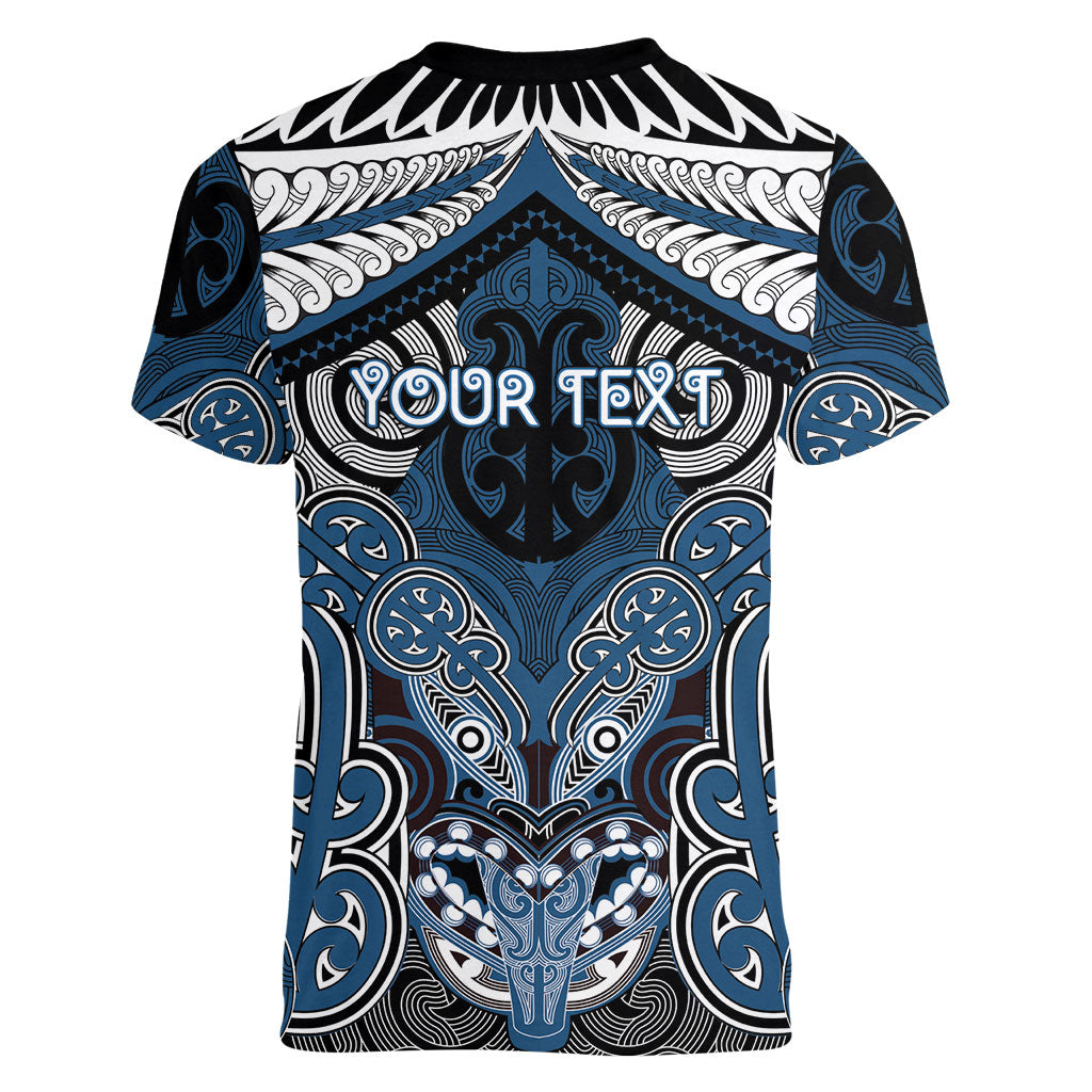 Aotearoa Iwi Ngati Mutunga Personalised Women V-Neck T-Shirt Maori Kowhaiwhai Pattern