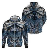 Aotearoa Iwi Ngati Mutunga Personalised Zip Hoodie Maori Kowhaiwhai Pattern