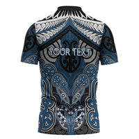 Aotearoa Iwi Ngati Mutunga Personalised Zipper Polo Shirt Maori Kowhaiwhai Pattern