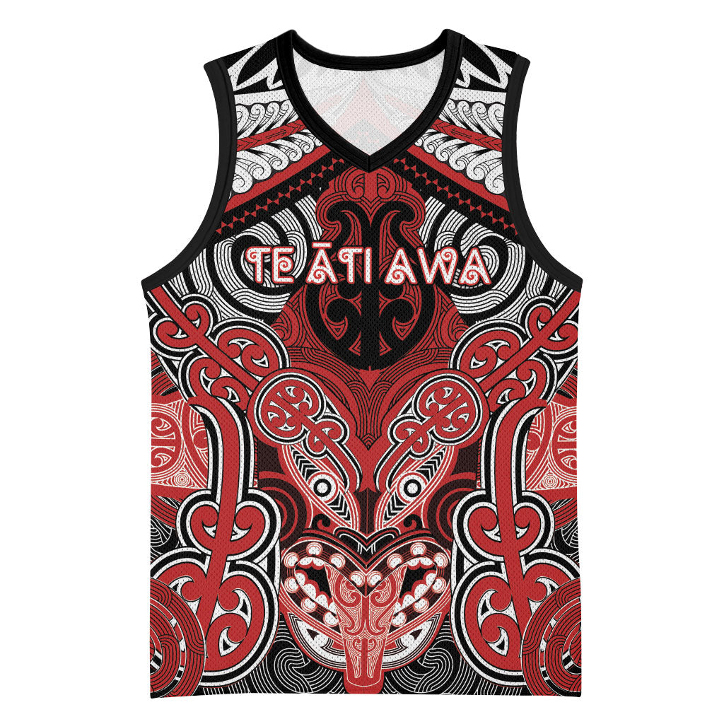 Aotearoa Iwi Te Ati Awa Personalised Basketball Jersey Maori Kowhaiwhai Pattern
