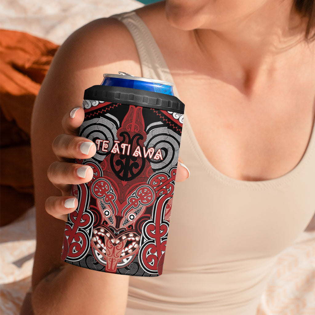 Aotearoa Iwi Te Ati Awa Personalised 4 in 1 Can Cooler Tumbler Maori Kowhaiwhai Pattern