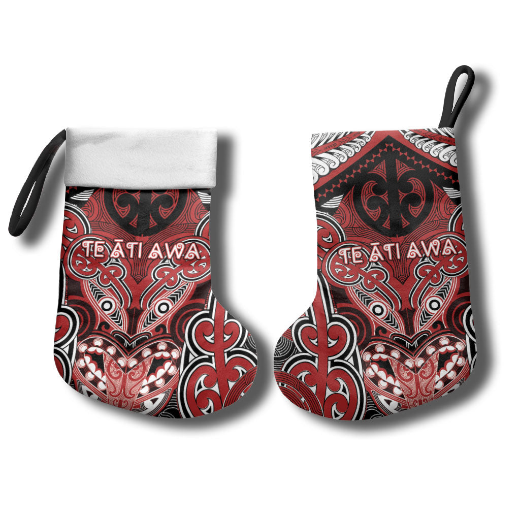 Aotearoa Iwi Te Ati Awa Personalised Christmas Stocking Maori Kowhaiwhai Pattern