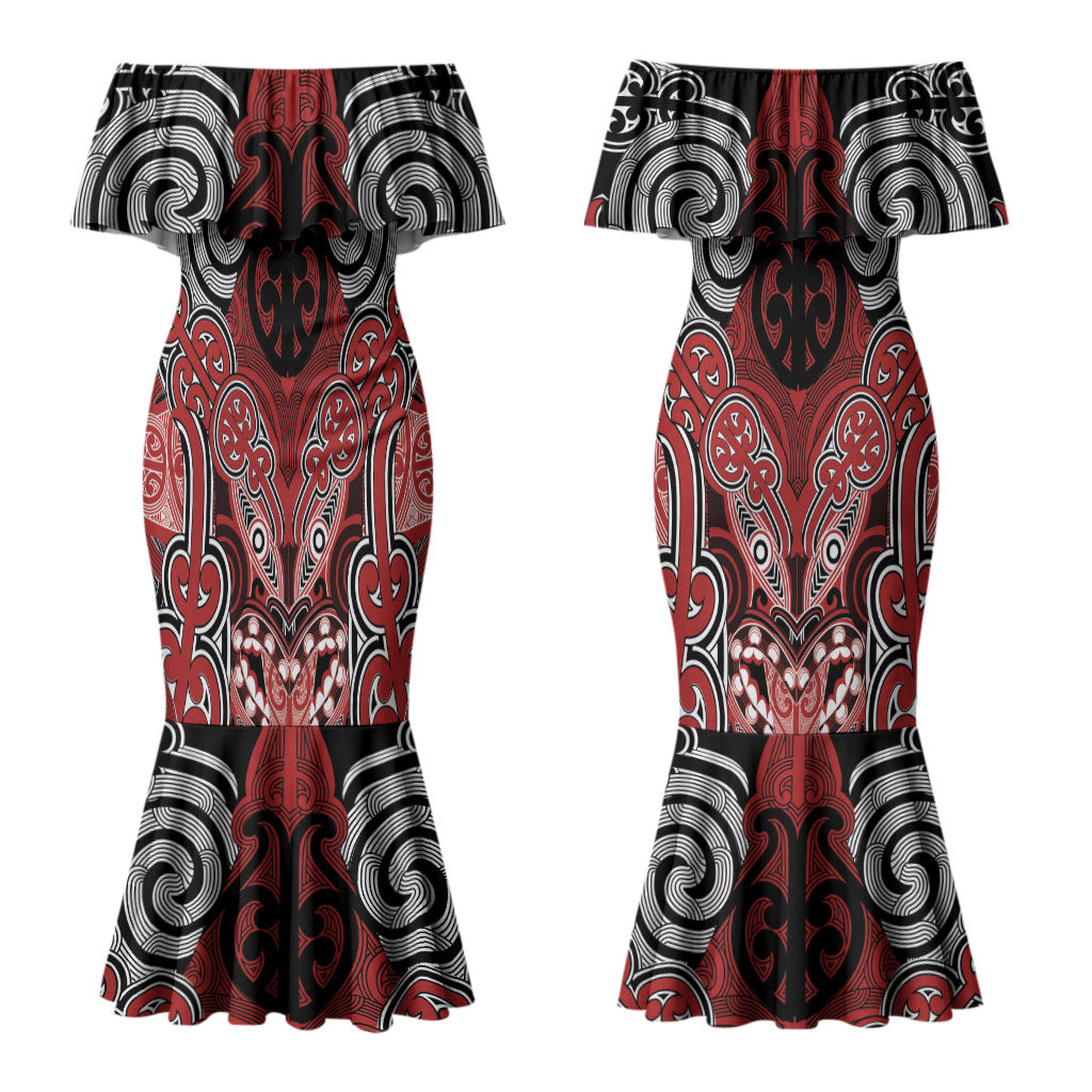 Aotearoa Iwi Te Ati Awa Personalised Couples Matching Mermaid Dress and Hawaiian Shirt Maori Kowhaiwhai Pattern