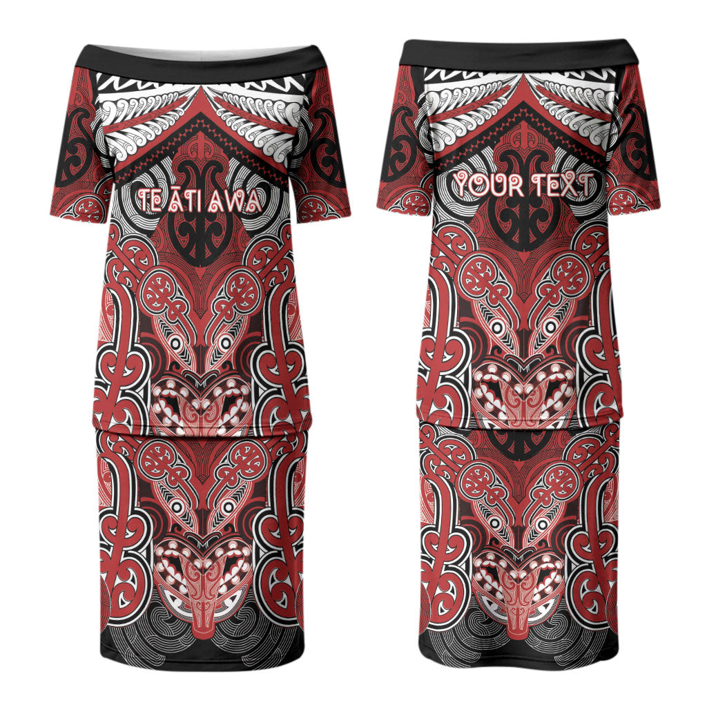 Aotearoa Iwi Te Ati Awa Personalised Couples Matching Puletasi and Hawaiian Shirt Maori Kowhaiwhai Pattern