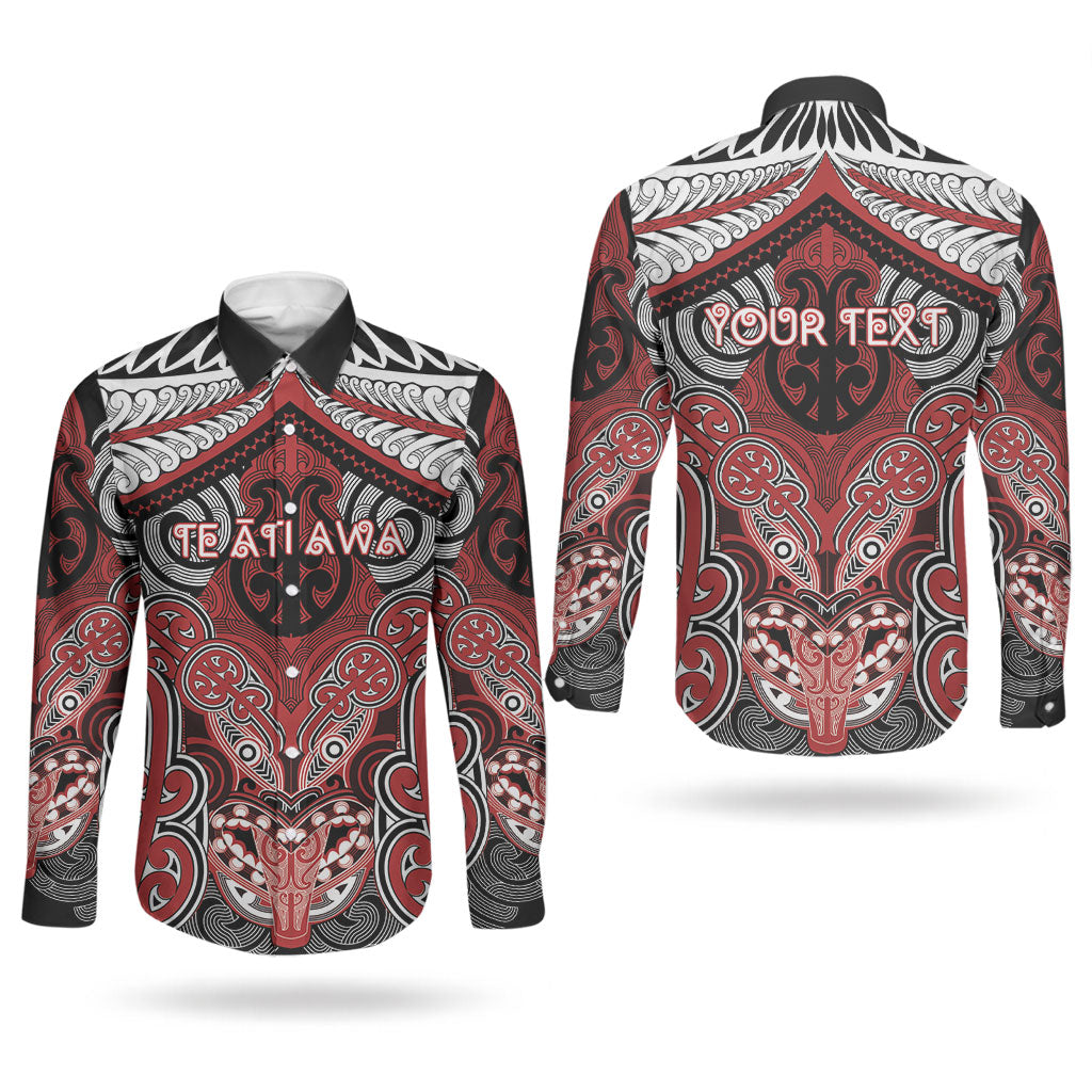 Aotearoa Iwi Te Ati Awa Personalised Couples Matching Short Sleeve Bodycon Dress and Long Sleeve Button Shirt Maori Kowhaiwhai Pattern