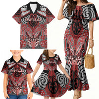 Aotearoa Iwi Te Ati Awa Personalised Family Matching Mermaid Dress and Hawaiian Shirt Maori Kowhaiwhai Pattern