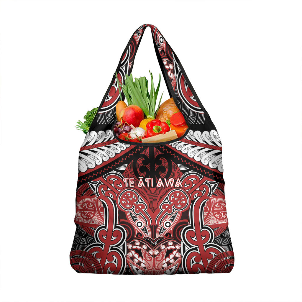 Aotearoa Iwi Te Ati Awa Grocery Bag Maori Kowhaiwhai Pattern