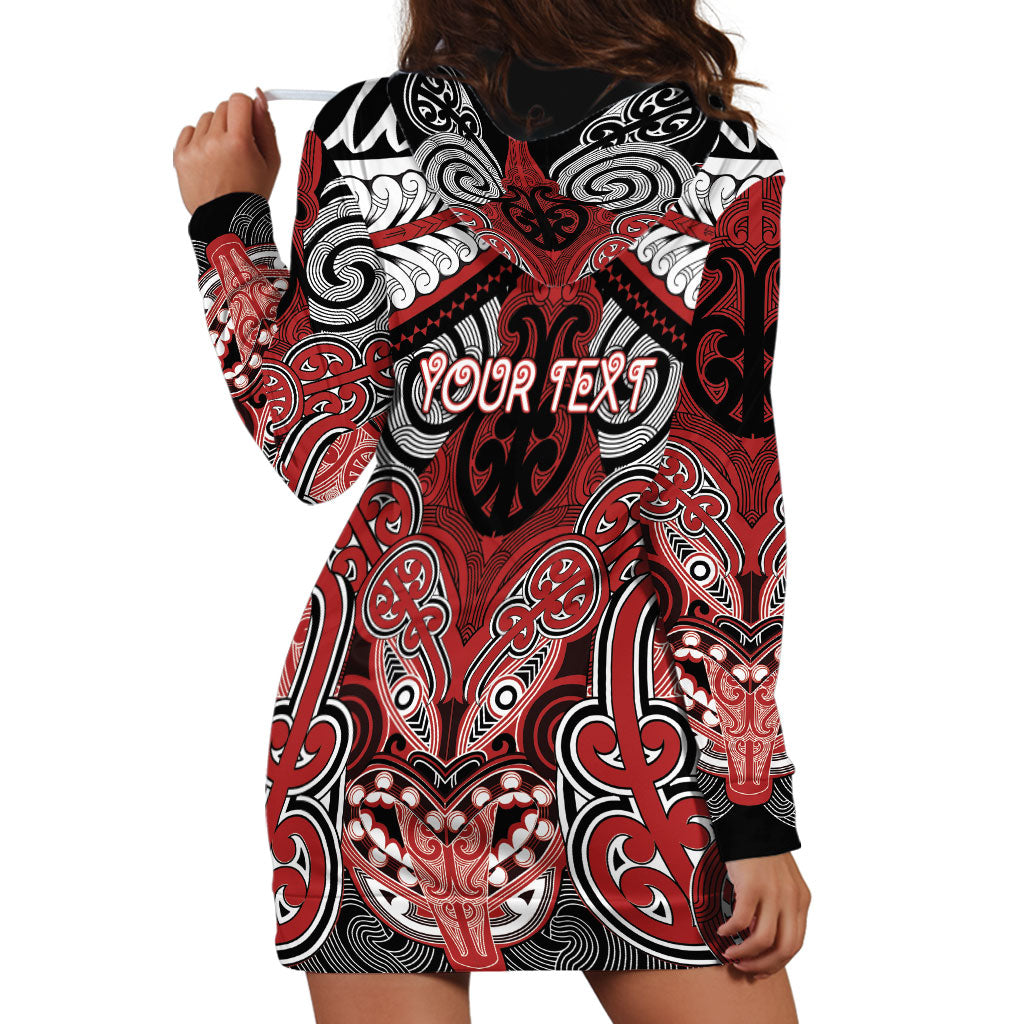 Aotearoa Iwi Te Ati Awa Personalised Hoodie Dress Maori Kowhaiwhai Pattern
