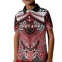 Aotearoa Iwi Te Ati Awa Personalised Kid Polo Shirt Maori Kowhaiwhai Pattern
