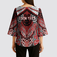 Aotearoa Iwi Te Ati Awa Personalised Kimono Sleeve Blouse Maori Kowhaiwhai Pattern