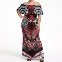 Aotearoa Iwi Te Ati Awa Personalised Off Shoulder Maxi Dress Maori Kowhaiwhai Pattern