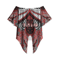 Aotearoa Iwi Te Ati Awa Personalised Off Shoulder Wrap Waist Top Maori Kowhaiwhai Pattern