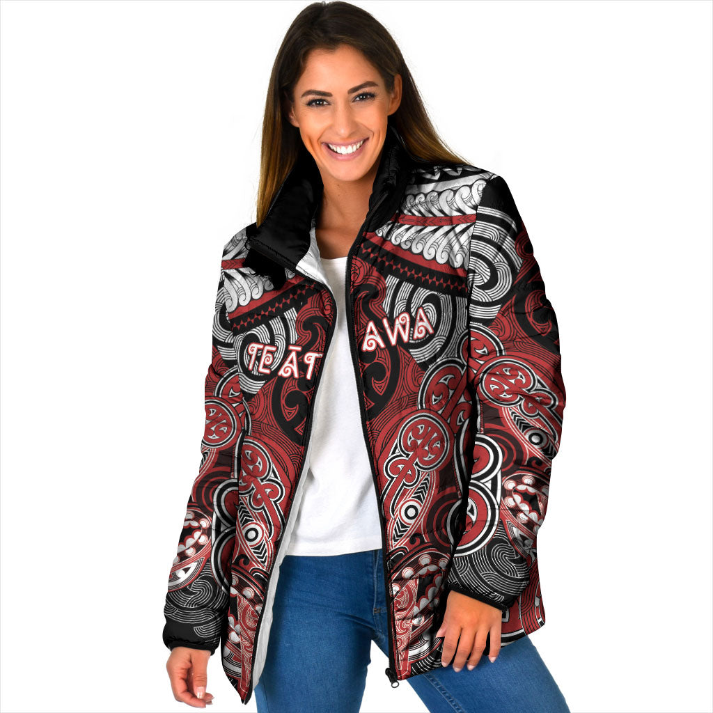 Aotearoa Iwi Te Ati Awa Personalised Padded Jacket Maori Kowhaiwhai Pattern