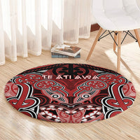 Aotearoa Iwi Te Ati Awa Round Carpet Maori Kowhaiwhai Pattern