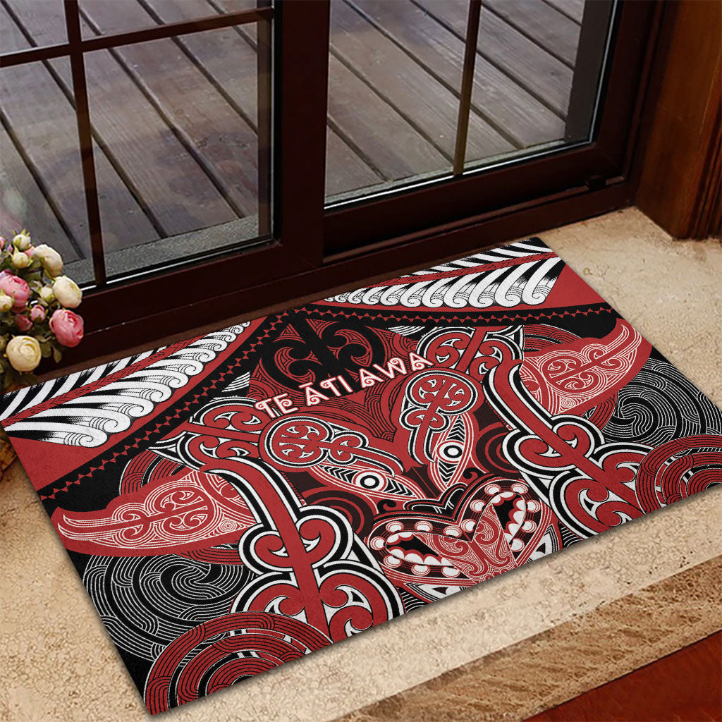 Aotearoa Iwi Te Ati Awa Rubber Doormat Maori Kowhaiwhai Pattern