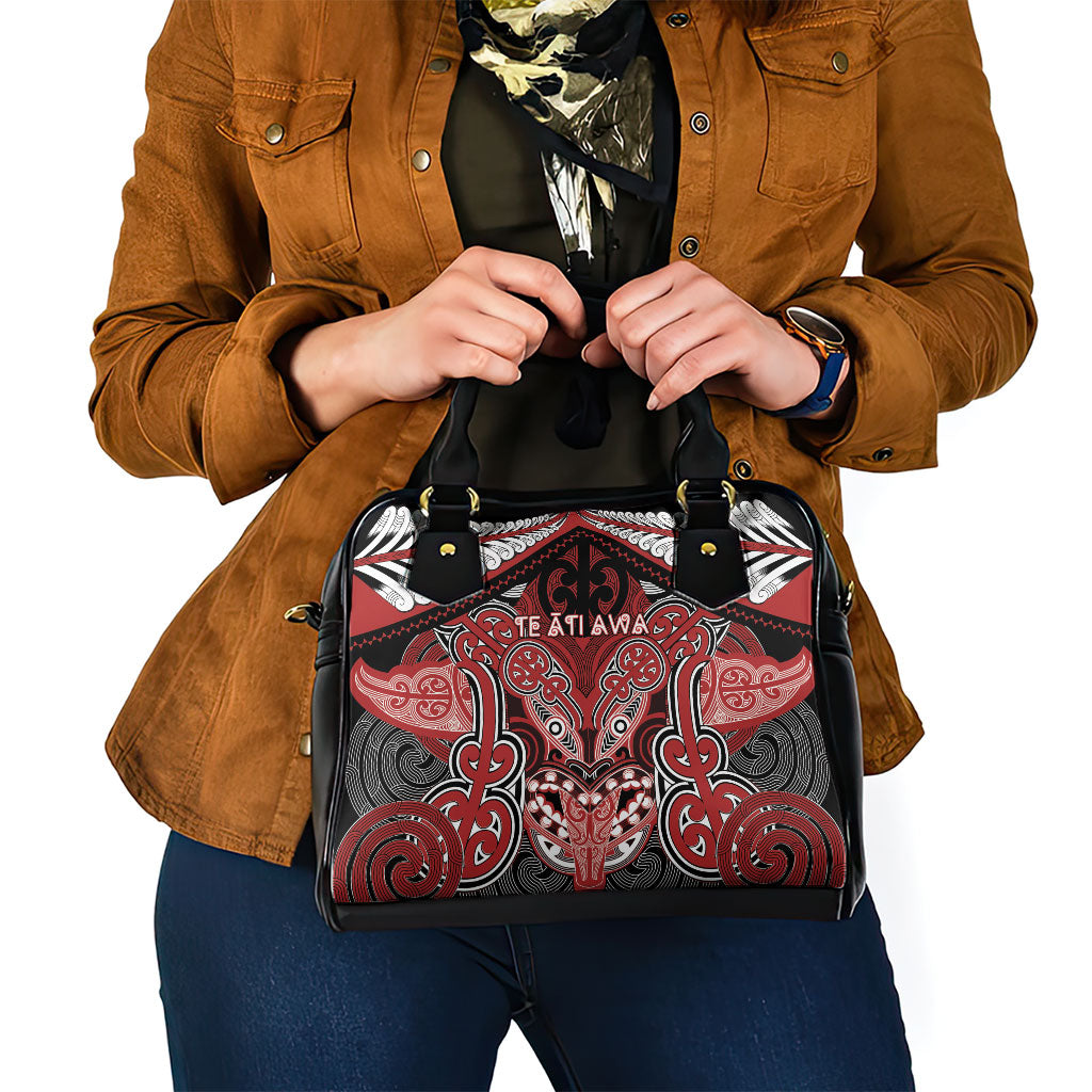 Aotearoa Iwi Te Ati Awa Shoulder Handbag Maori Kowhaiwhai Pattern