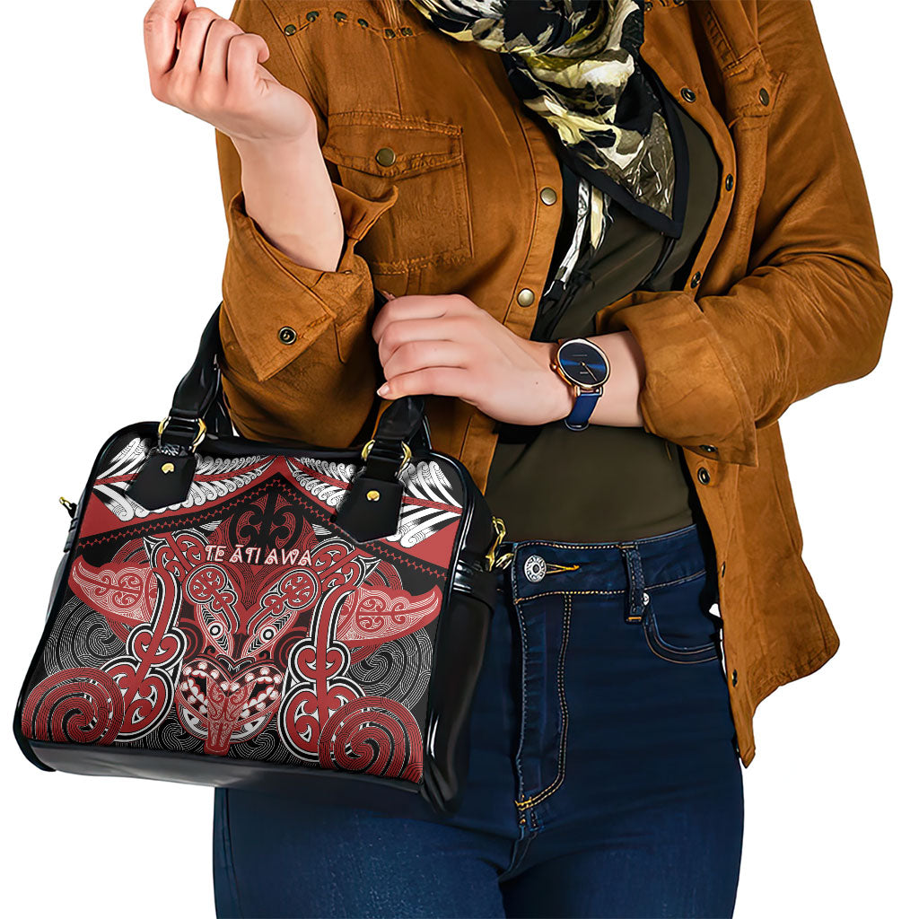 Aotearoa Iwi Te Ati Awa Shoulder Handbag Maori Kowhaiwhai Pattern