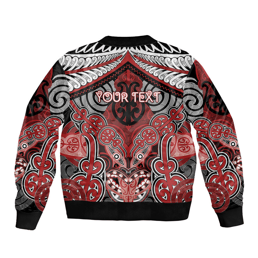 Aotearoa Iwi Te Ati Awa Personalised Sleeve Zip Bomber Jacket Maori Kowhaiwhai Pattern
