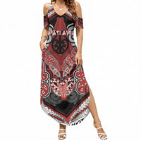 Aotearoa Iwi Te Ati Awa Personalised Summer Maxi Dress Maori Kowhaiwhai Pattern
