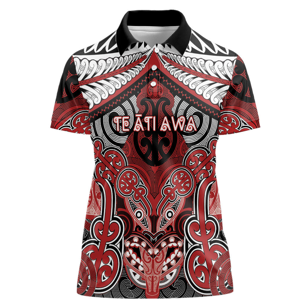 Aotearoa Iwi Te Ati Awa Personalised Women Polo Shirt Maori Kowhaiwhai Pattern