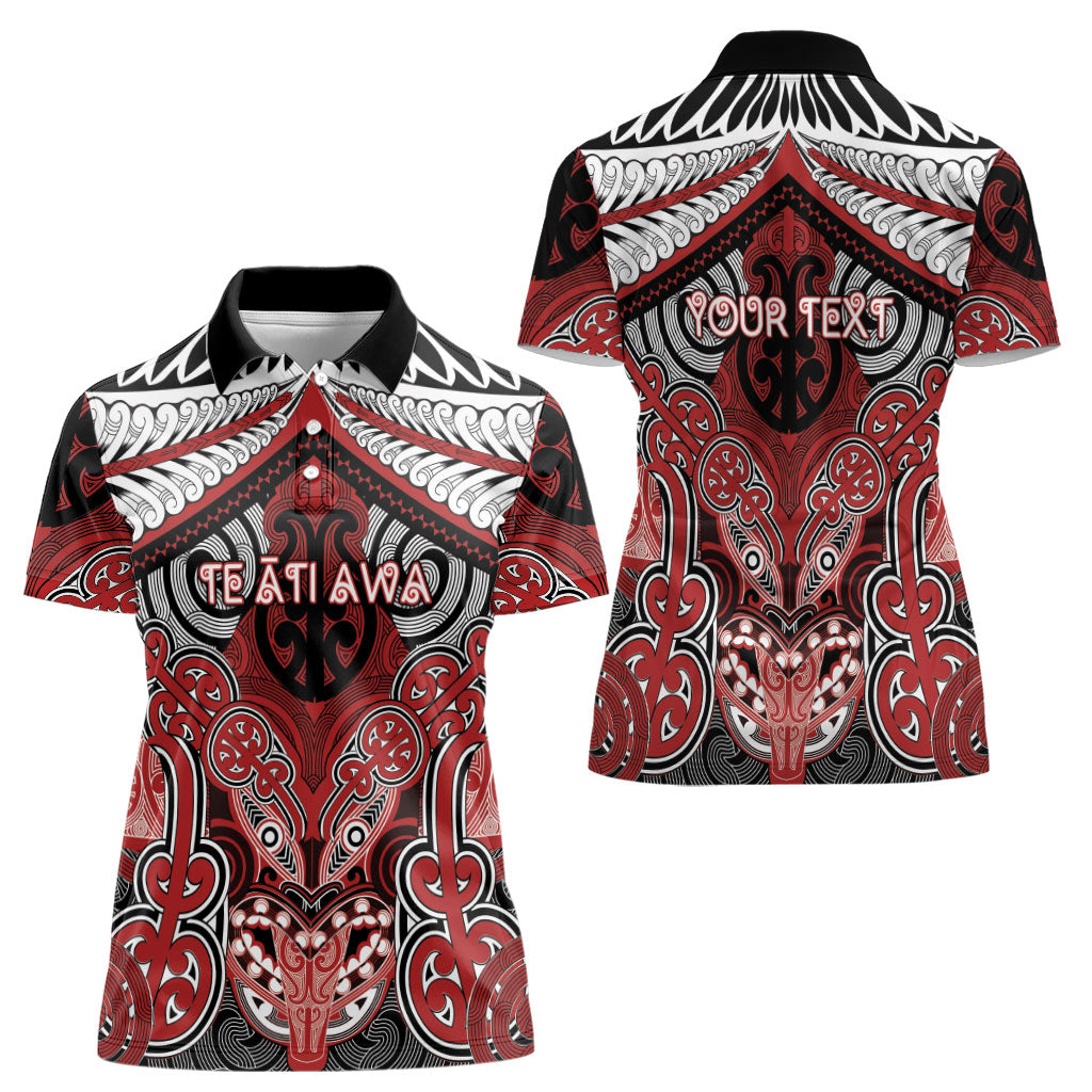 Aotearoa Iwi Te Ati Awa Personalised Women Polo Shirt Maori Kowhaiwhai Pattern