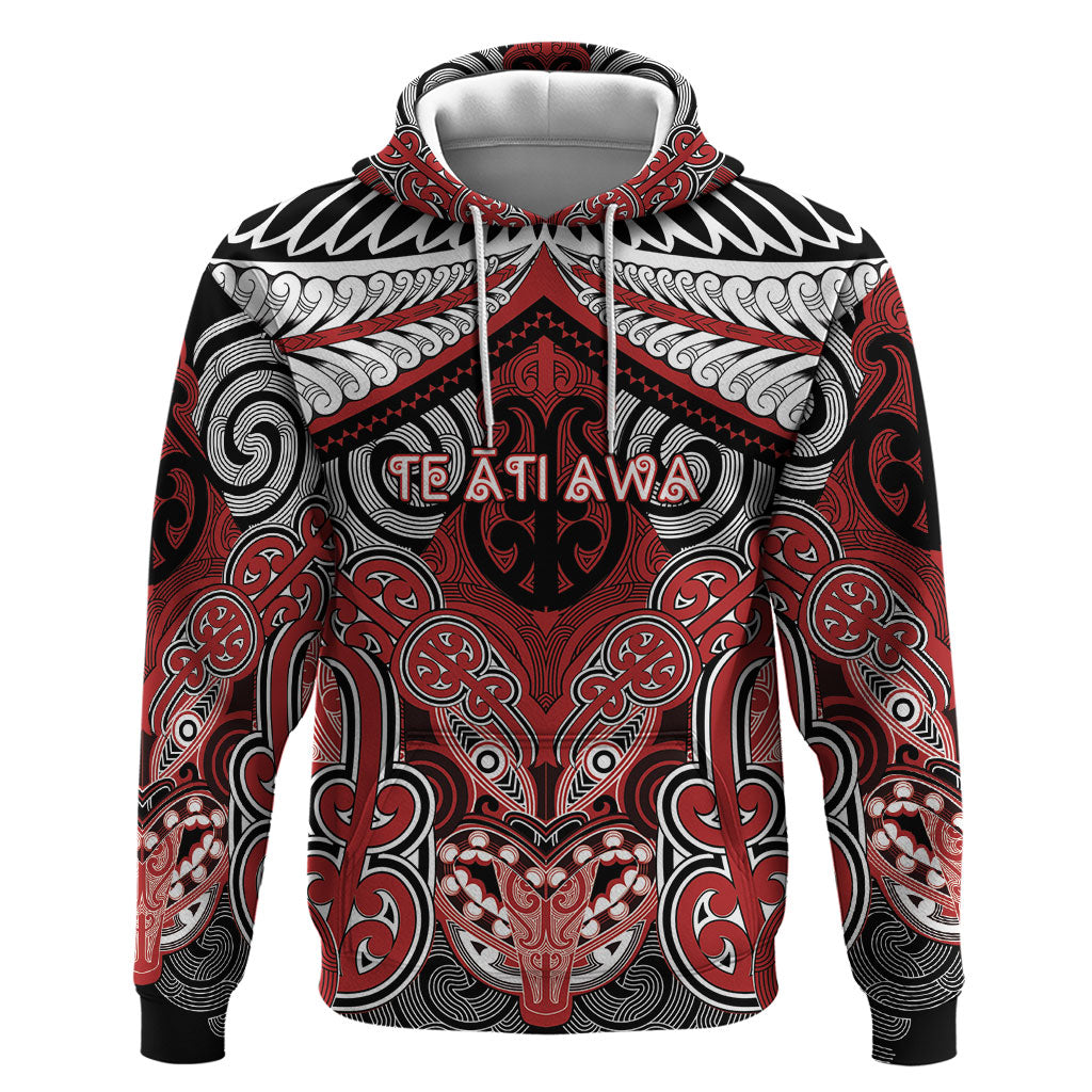 Aotearoa Iwi Te Ati Awa Personalised Zip Hoodie Maori Kowhaiwhai Pattern
