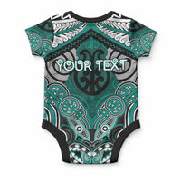 Aotearoa Iwi Ngati Maru Personalised Baby Onesie Maori Kowhaiwhai Pattern