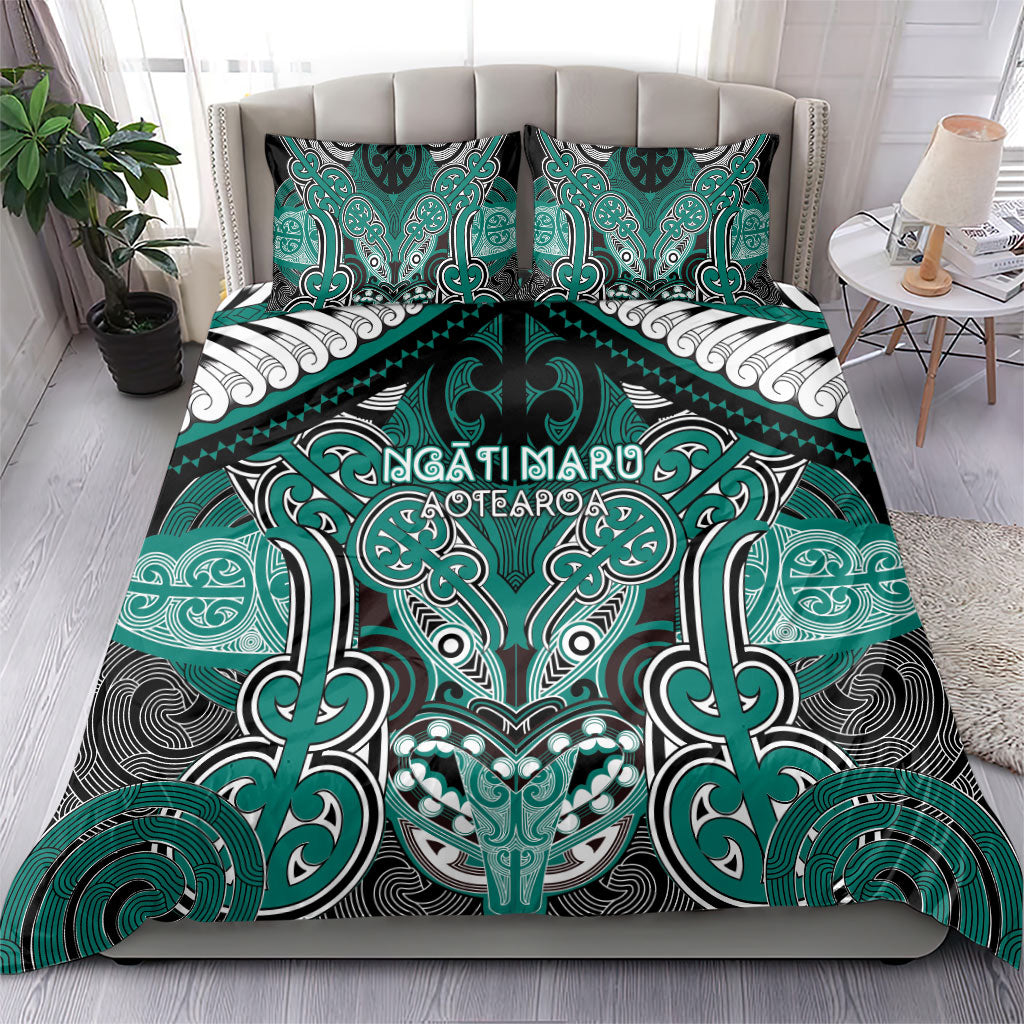 Aotearoa Iwi Ngati Maru Bedding Set Maori Kowhaiwhai Pattern